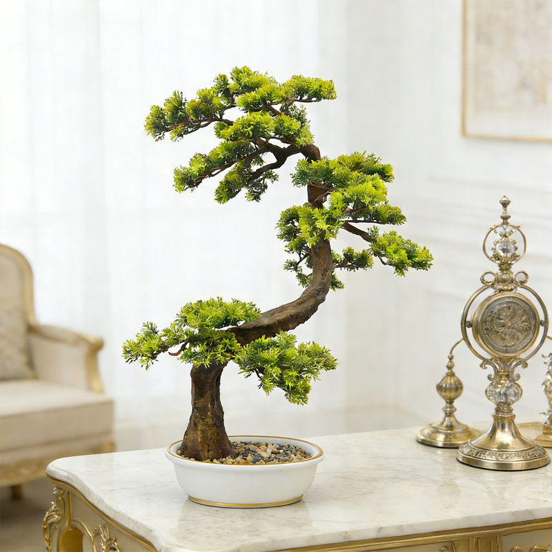 Bonsaï artificiel 29 "avec feuilles luxuriantes et fausses plantes vertes en pot décoratif