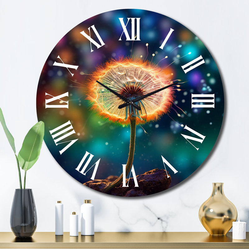 Horloge murale en métal à paillettes magiques, Grand