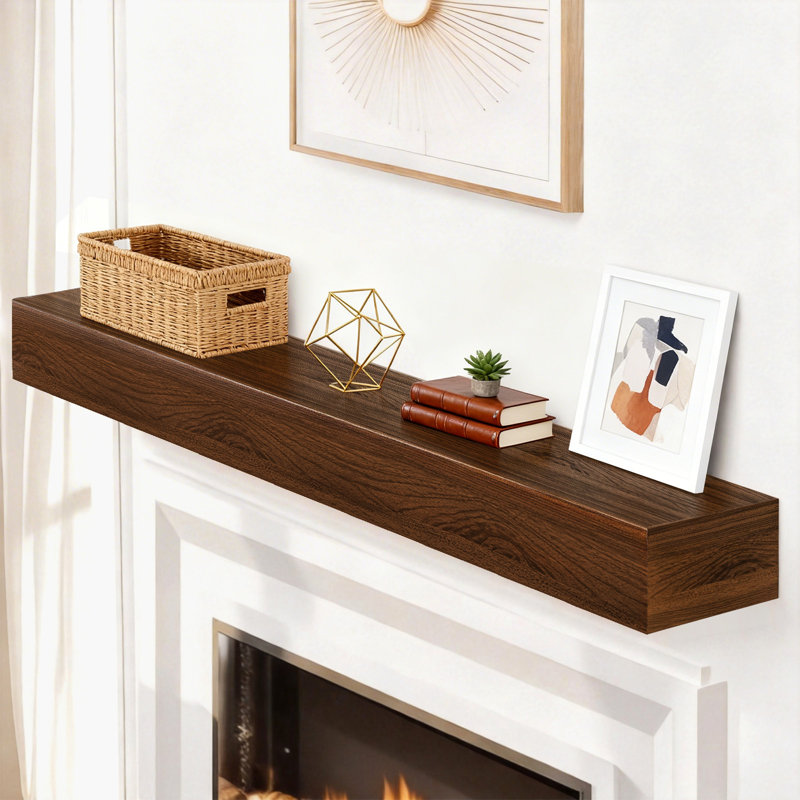 Fireplace Mantel Handmade Rustic Wood Mantel for Over Fireplace Wall Mounted Floating Mantle Shelves for Living Room Decor