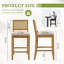 Tabouret de comptoir rembourré en rotin avec structure en bois massif (ensemble de 2)-958693420-958693421