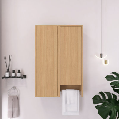 24 Inch Wall Mounted Side Cabinet Combo With Soft Closing Doors, Internal Shelves and Towel Rack