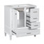 Ensemble de meuble-lavabo moderne avec ensemble lavabo 30 po, meuble-lavabo moderne avec porte à fermeture douce et 3 tiroirs, structure en bois massif (blanc)-121615426