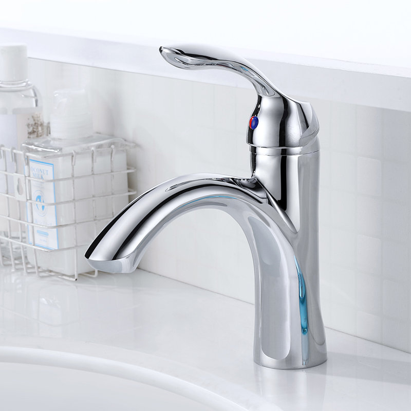  Single Hole Bathroom Faucet with Drain, Single Handle Bathroom Faucet with Pop Up Drain Stopper, Chrome