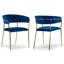 Fauteuil capitonné bleu Ophelia