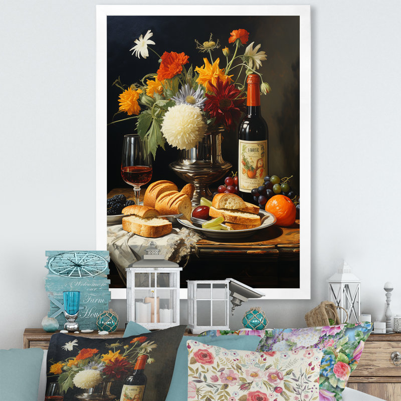 Nature, table à manger pique-nique - pique-nique, art mural, impressions sur toile, H 32 po x l 16 po x P 1 po