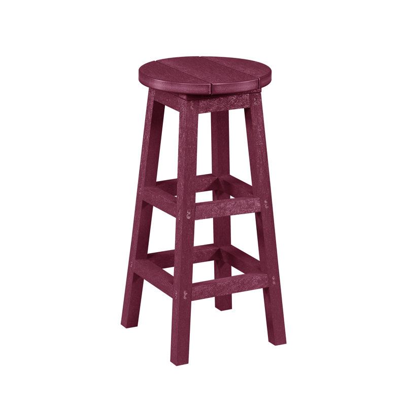 Captiva Casual Plastic Outdoor Patio Stool, Bordeaux