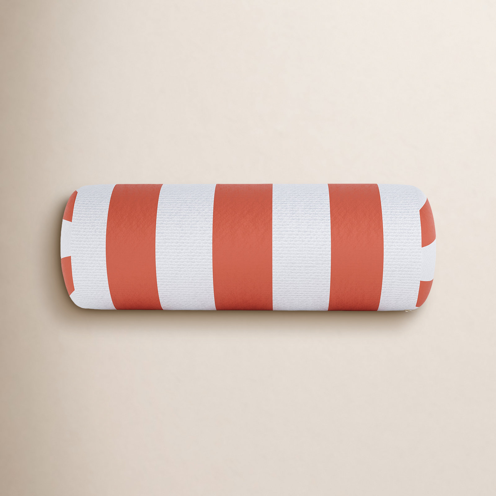 Amala Sunbrella® Throw Pillow, White/Orange Striped
