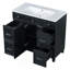 Ensemble de meuble-lavabo 36 po avec comptoir de lavabo, armoire simple noire avec porte à fermeture douce et 3 tiroirs