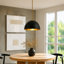 Grand luminaire suspendu pour îlot de cuisine 1 lumière à dôme noir à intensité variable 17,7 po Hylia-1606028002