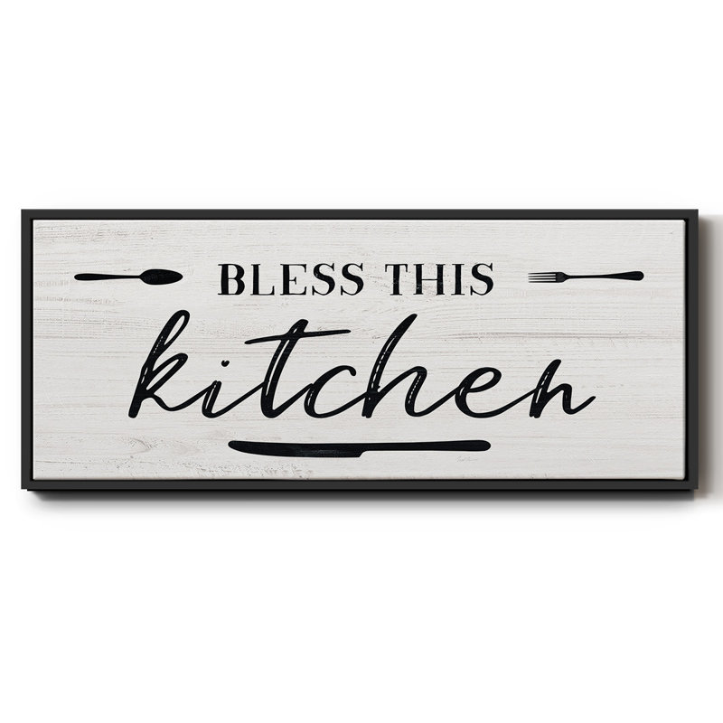 Bless this Kitchen- Framed Canvas, 20" H x 50" W