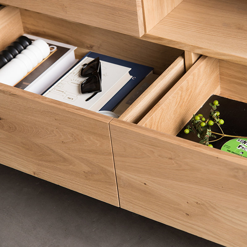 Nordic style simple modern wooden sideboard.