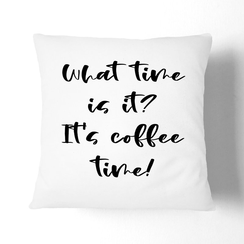 Coffe Time Scatter Cushion with Filling, 55cm H x 55cm W x 20cm D