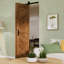 Solid Oak Barn Door with Single Bi-Folding System-105287608