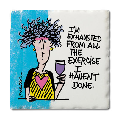 Exercise Single Square Tumbled Tile Coaster