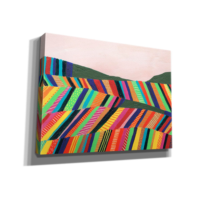 «Rainbow Fields I» par Regina Moore, H 40 po x l 54 po x P 1,5 po