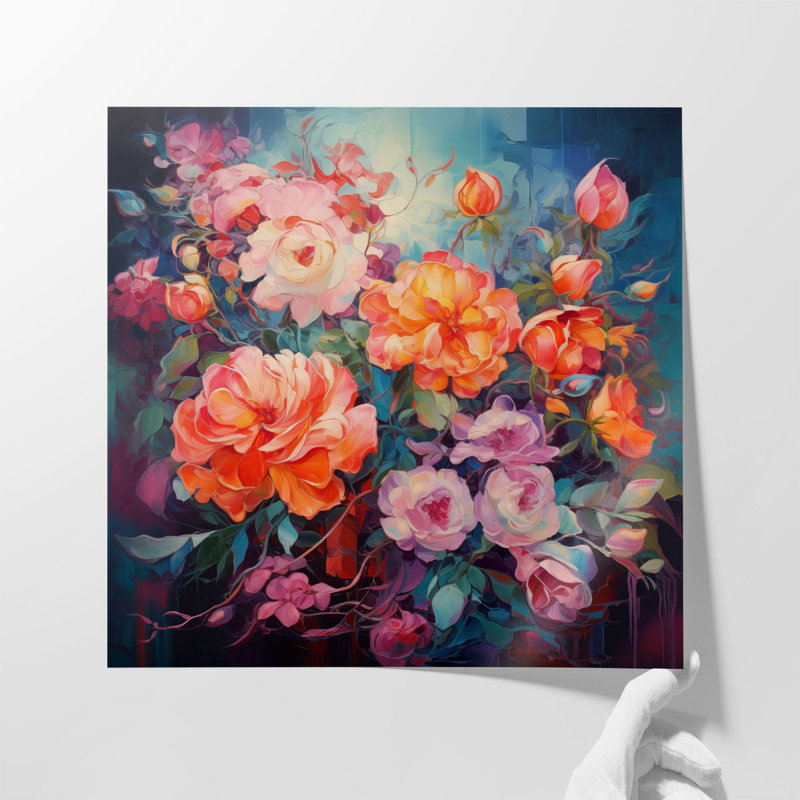 Collage complexe de jardin 2, Cadre flottant blanc, H 30 po x l 30 po x P 1,25 po