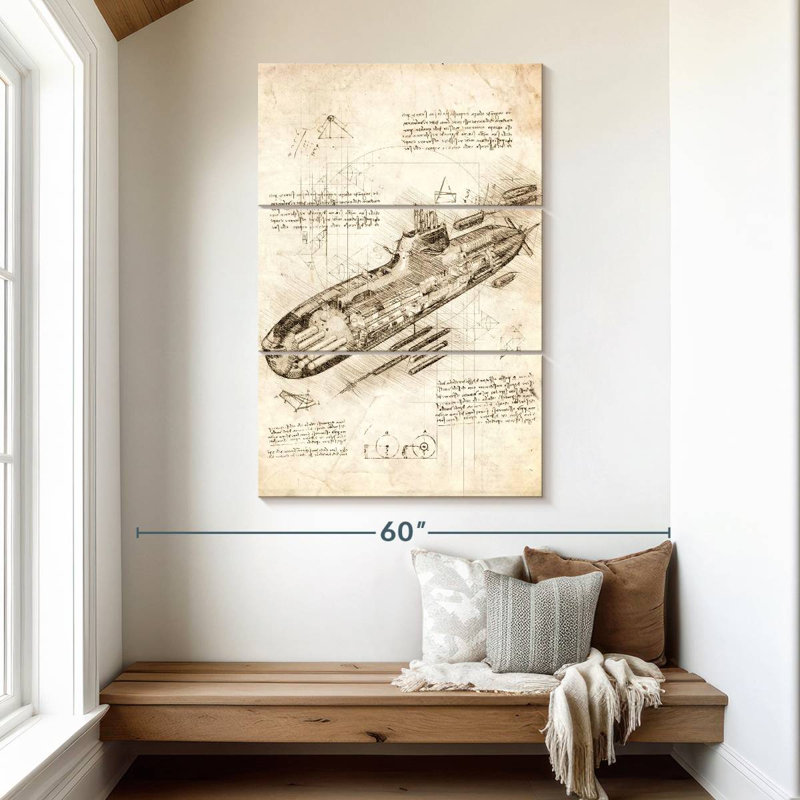 Mehar Submarine Cutaway U212, H 50 po x l 32 po