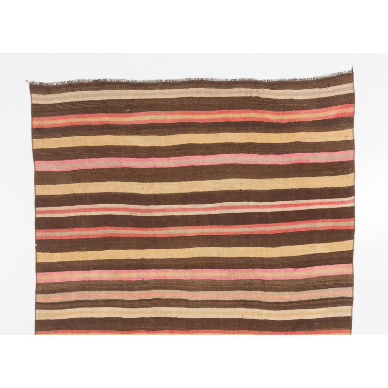 Tapis de couloir 4,8 x 11,6 pi rayé tissé à la main Nomadic