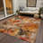 Machine Washable Indoor/Outdoor Xhevrie Orange Rug-1885668018