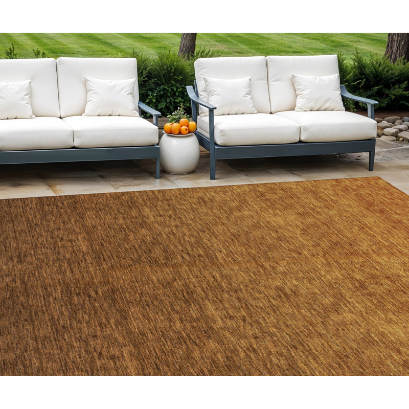 Tapis intérieur / extérieur 10 pi x 14 pi dégradé chocolat et brun