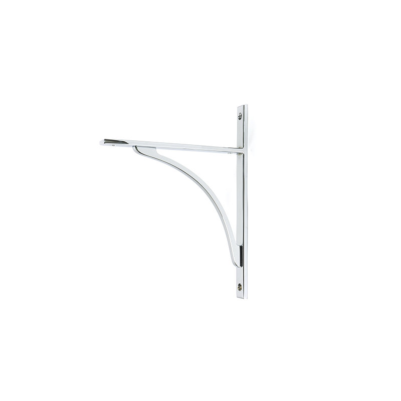 Apperley Shelf Bracket, Polished Chrome, 26cm H x 7.9cm W x 2cm D