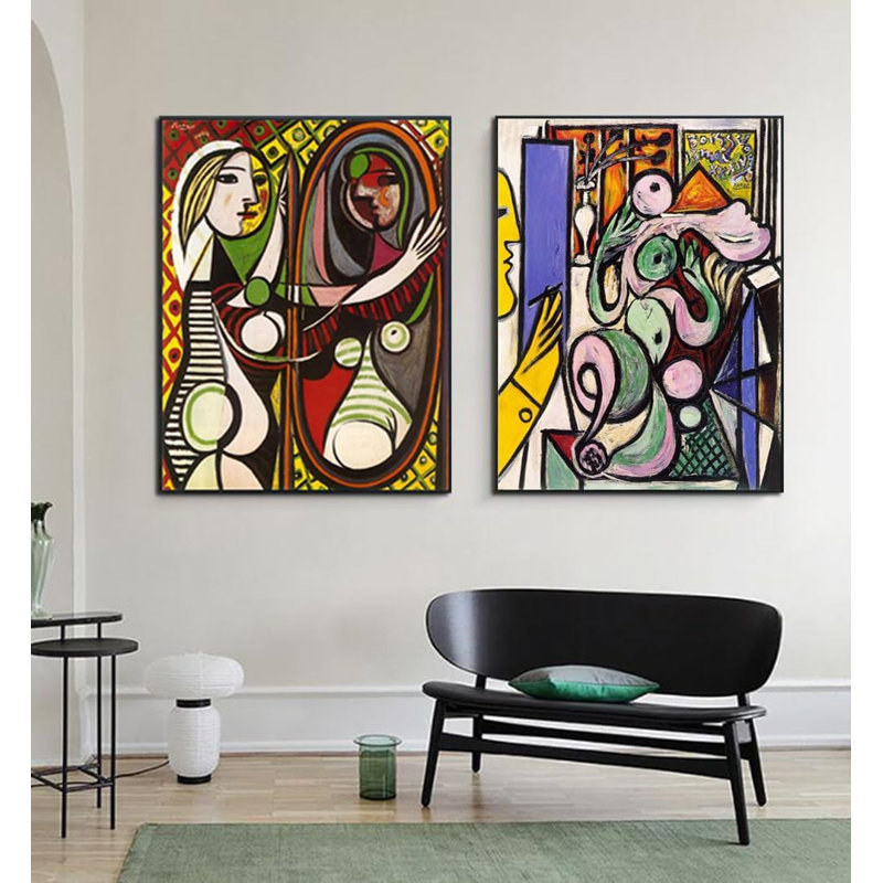 Ensemble de 2 toiles encadrées par Pablo Picasso Wall Art Series # 27 Living Office Home Decorations