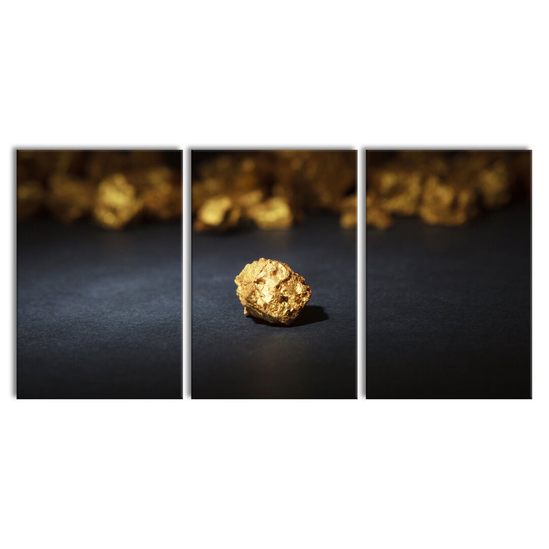 3-tlg. Leinwandbilder-Set Goldnugget