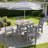 Immie 5 Piece HDPE Outdoor Dining Table Set With Umbrella Hole, Gray-752125444