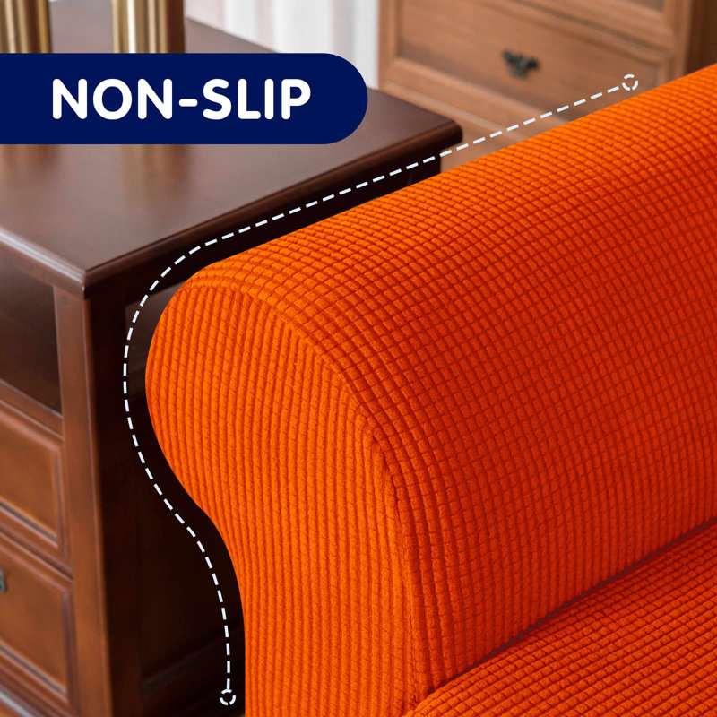 Box Cushion Armchair Slipcover, Orange