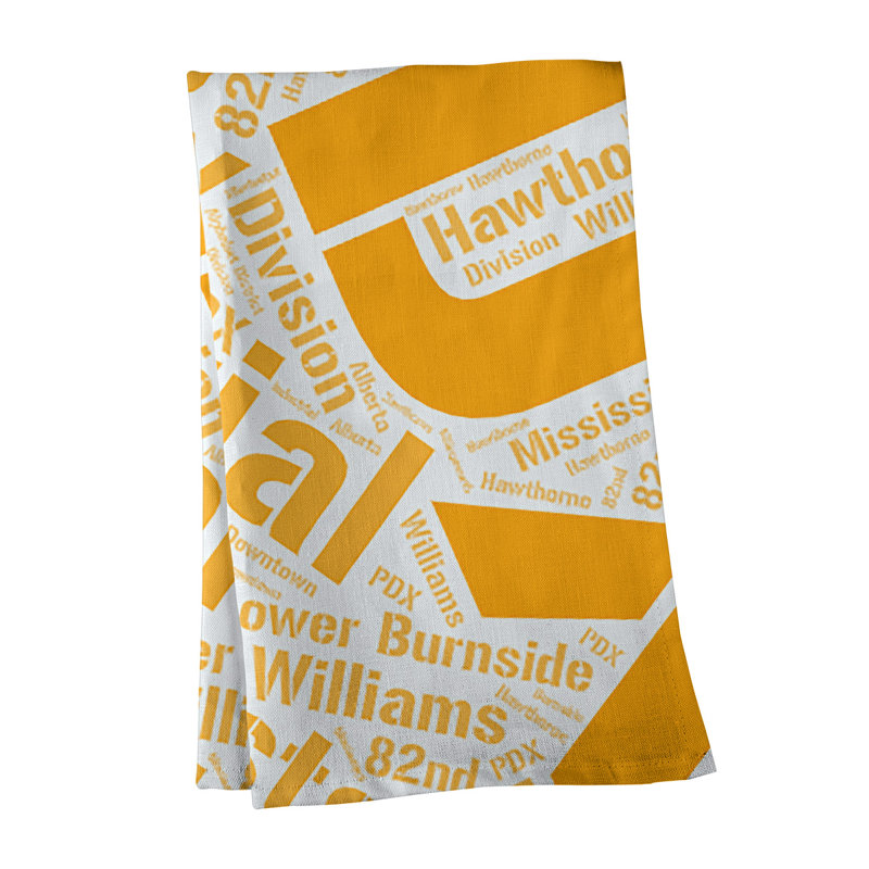 Cotton Tea Towel Kitchen Towel, Black, Portland
