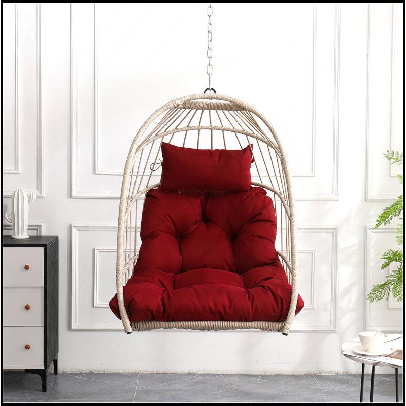 Chaise suspendue en PE pour l'extérieur, Rouge