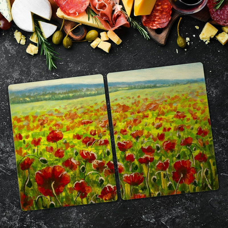 Stewarton Poppies Beautiful Meadow Chopping Board, 40cm L x 52cm W