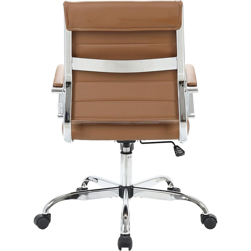 Fauteuil de bureau en cuir LeisureMod Benmar, Brun