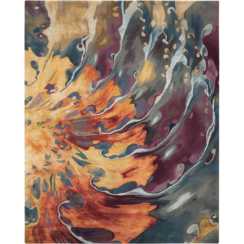 Chamarra Abstract Wool Hand Woven Area Rug, Rectangle 114 x 175cm