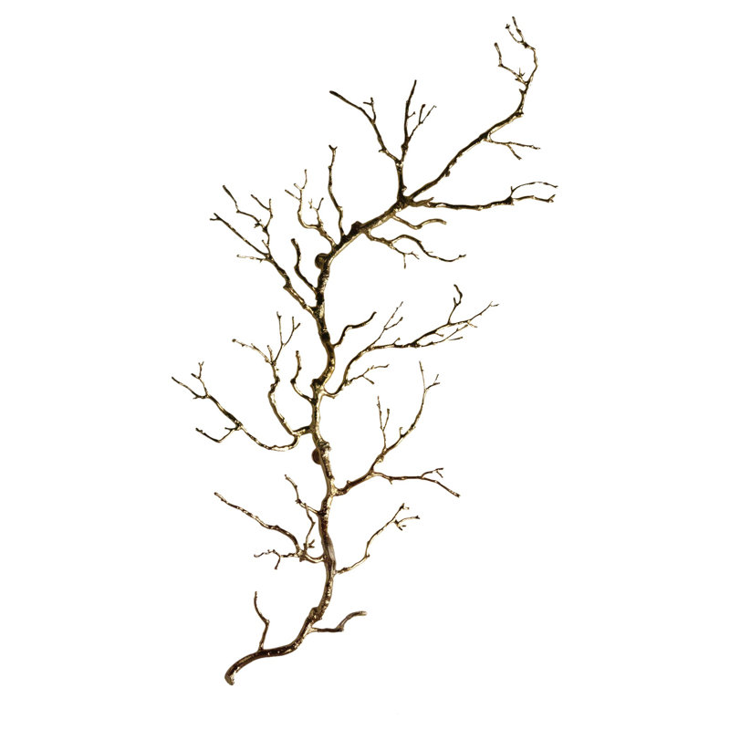 Twig Wall Art-Nickel, Brass