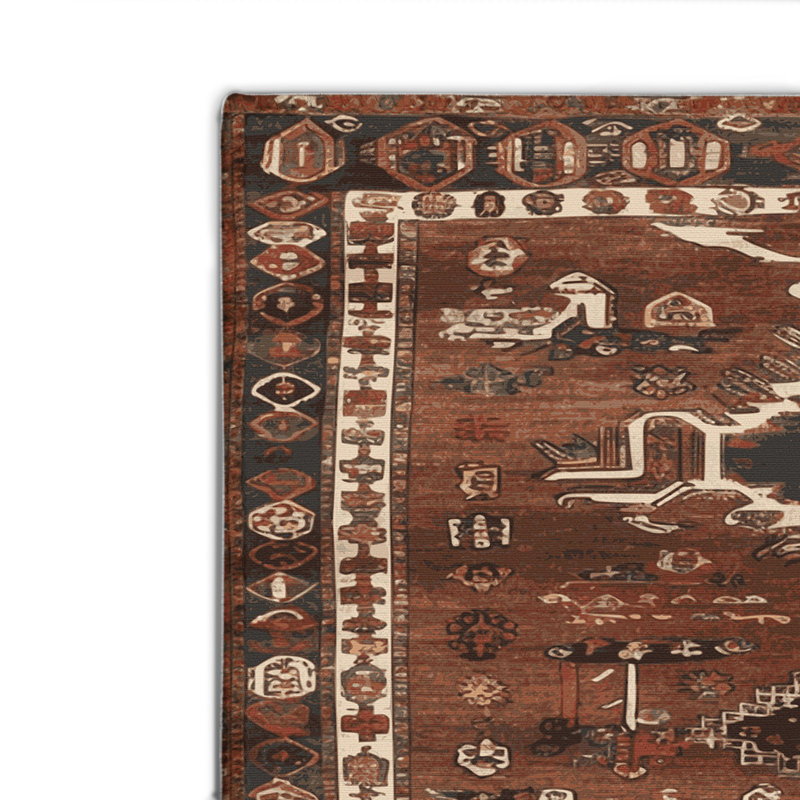 Tapis turc intérieur et extérieur brun, Rectangulaire 2 pi x 3 pi