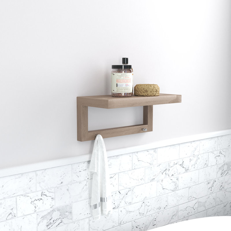 Moa Teak Floating Shelf, 8" H x 18" W x 9" D