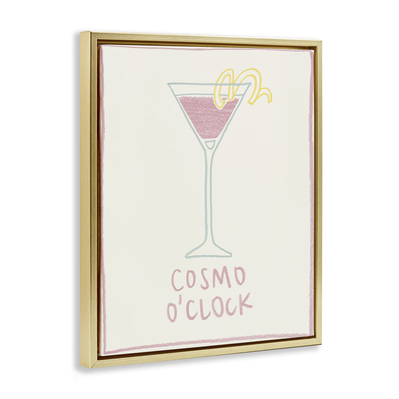 Cadre flottant Minimal Cosmo O'Clock, design par Grace Popp, H 31 po x l 25 po, Cadre flottant métallique doré