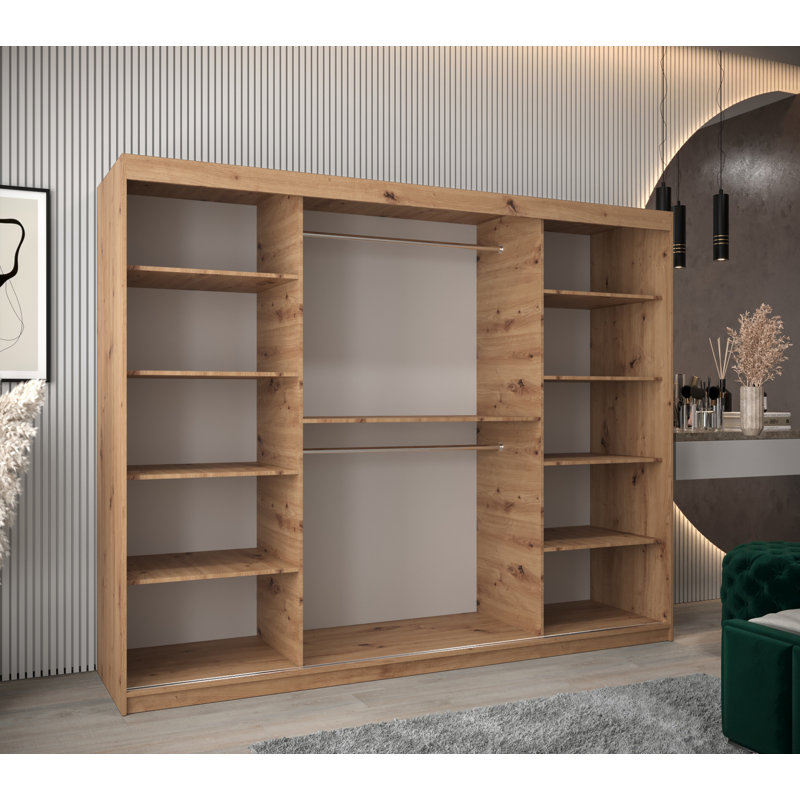 Brijae 3 Door Manufactured Wood Wardrobe, Artisan Oak 