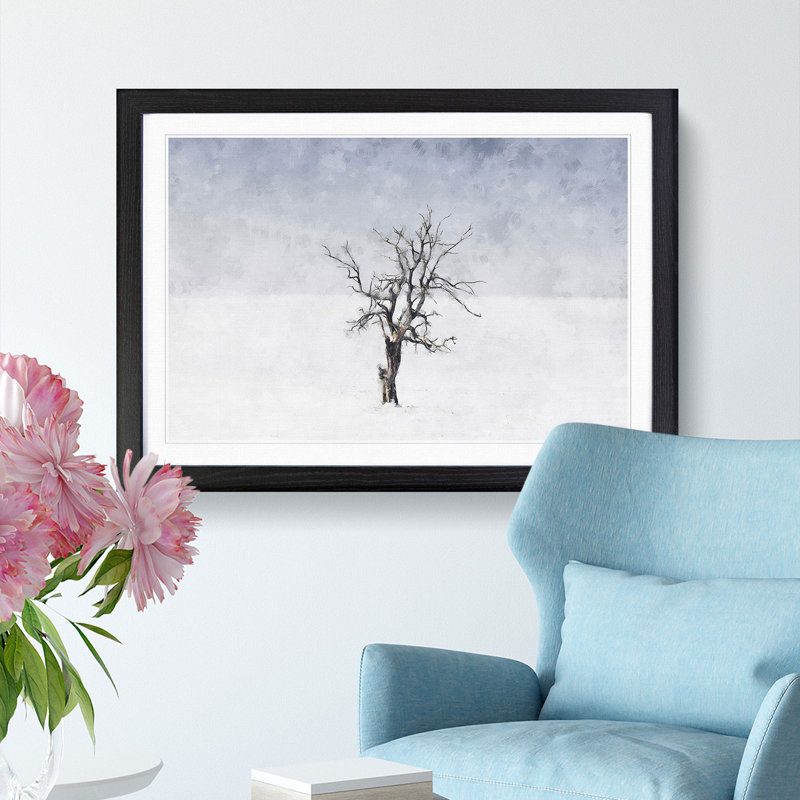 Winter Tree - Picture Frame Painting Print, Black Framed, 62cm H x 87cm W x 2cm D