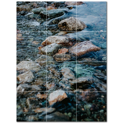 River Photo 6'' x 6'' Satin Ceramic Decorative Mural