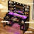 Makeup Vanity Desk With Adjustable Lighting, See-through Desktop, Power Outlet-1421061022