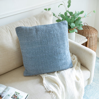 Coussin décoratif en coton de couleur unie 20 "