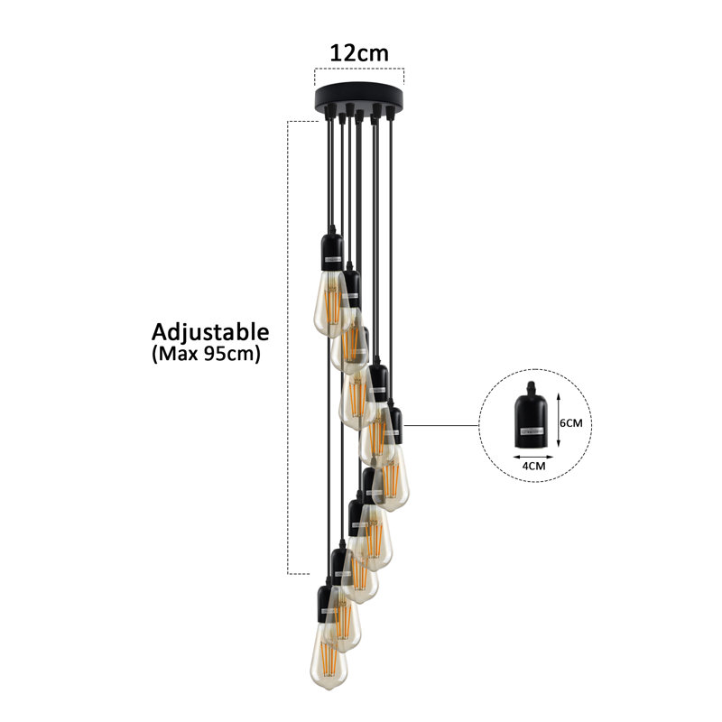 Mathurine - Light Black Cluster Pendant, No, 9