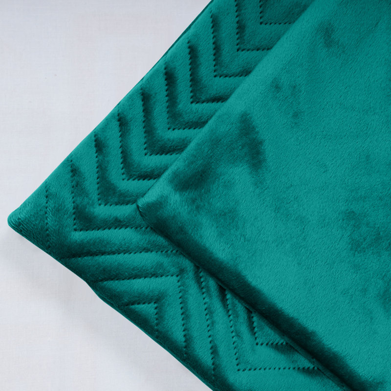 Embossed Quilted Pattern Velvet Cushion Cover (Set of 4), Emerald