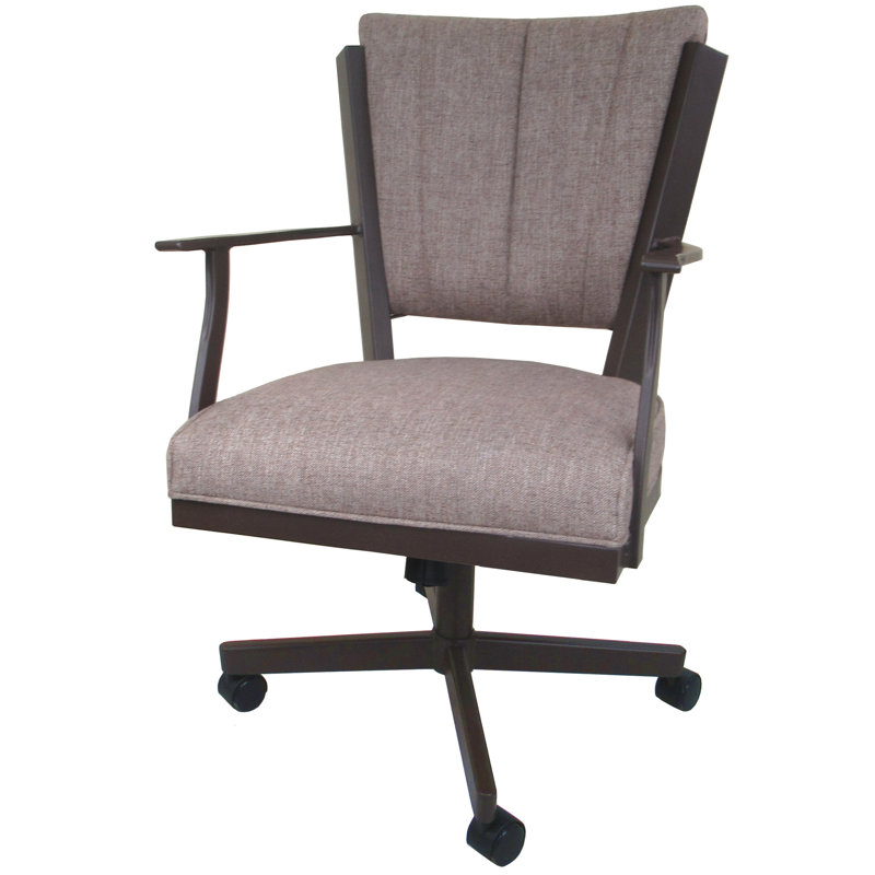 Montana Swivel Metal Dining Caster Chair Reading Base - Beige - Coffee, Ocean Beige