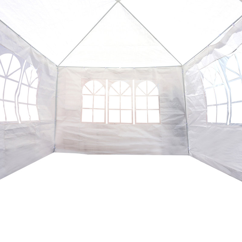 Outdoor Wedding Tent 10x10 Ft - With Transparent Windows For Natural Shower Canopy 4 Removable Walls Privacy, White