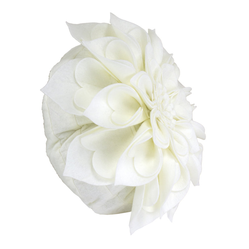 Floral Pillow Cover, 16" x 16", Ivory