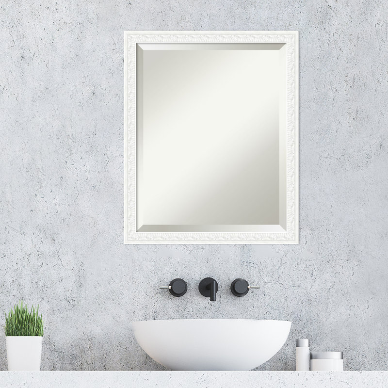 Miroir mural de salle de bain Bethany, 22 po x 18 po, Blanc