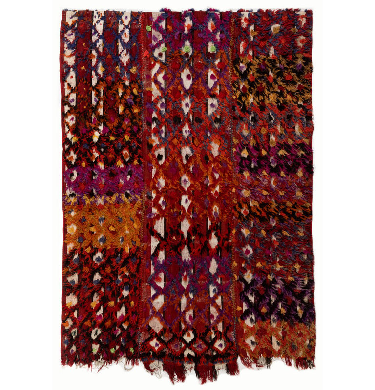Tapis kilim turc vintage tissé à la main 4,3 x 6 pi (tissé à plat), suspendu